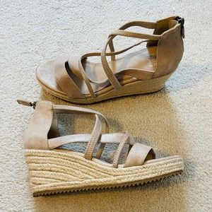 Eileen Fisher Tan Espadrille Wedges